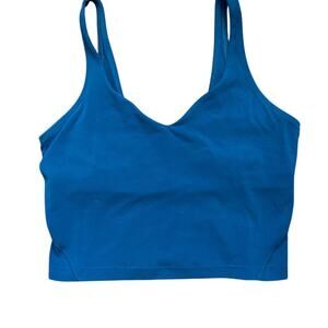 Lululemon Align Crop Top Size 4 Blue Nulu Fabric Yoga Bra Tank Good Condition